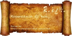 Rosenstein Ákos névjegykártya