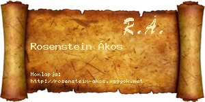 Rosenstein Ákos névjegykártya