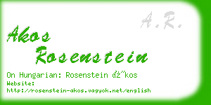 akos rosenstein business card